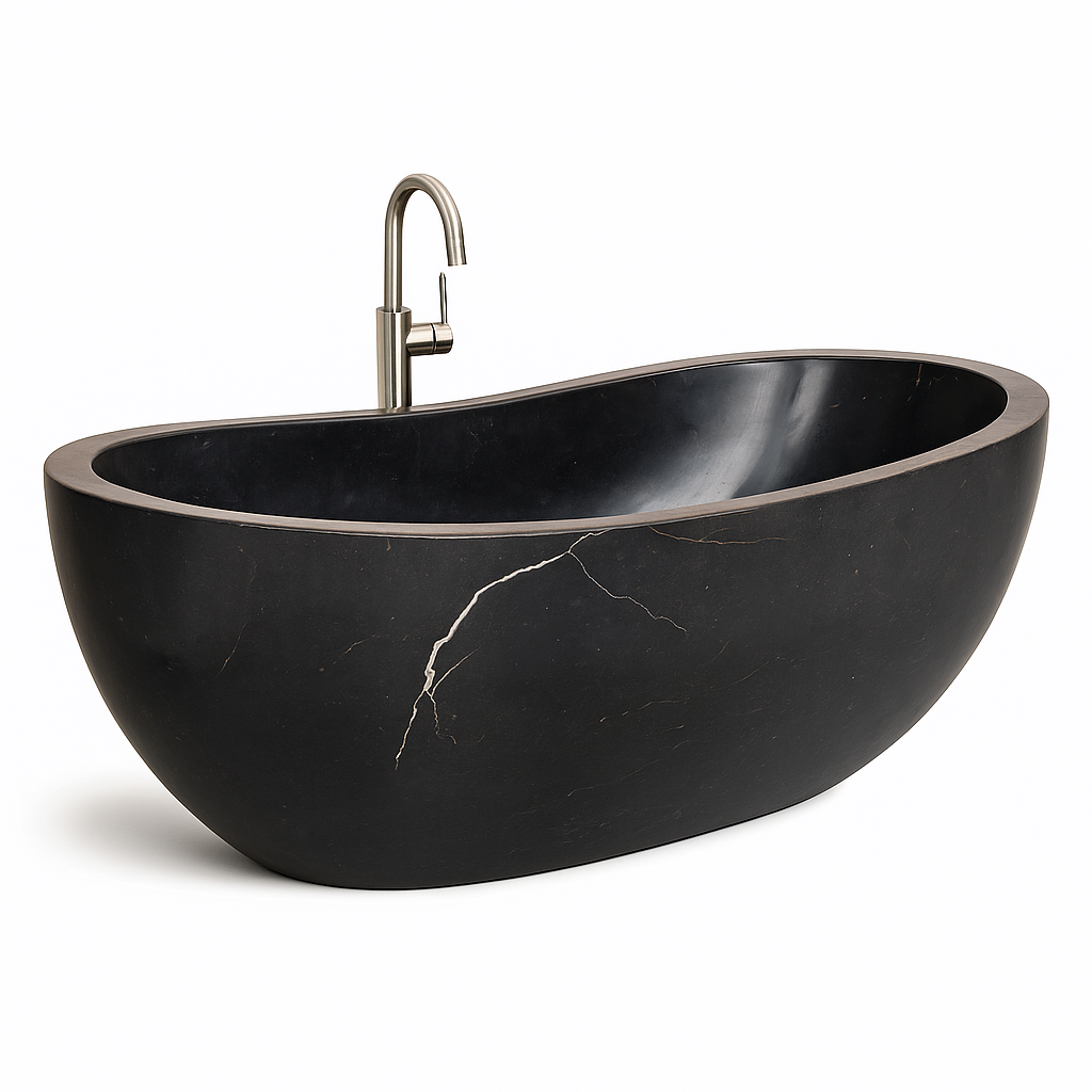 ObsidianStone Seraph Noir Freestanding Bath Tub